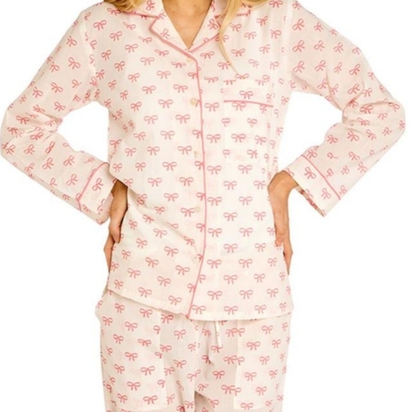 Pink Bow Cotton Pajama Set BNWT - Picture 3 of 7
